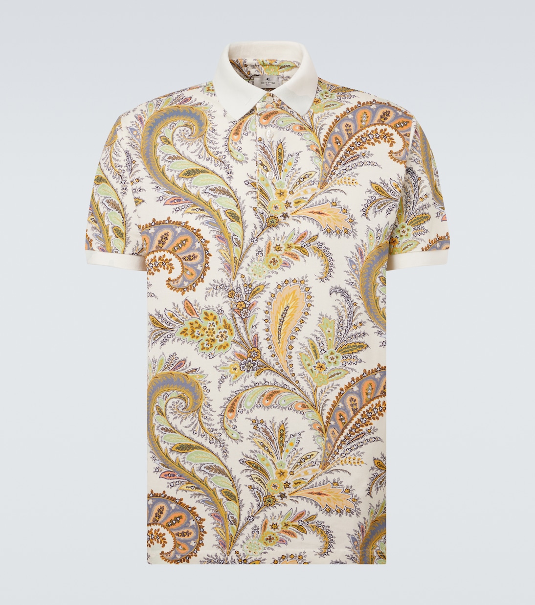 

Пике-поло из хлопка с узором пейсли Etro, Print On White Base