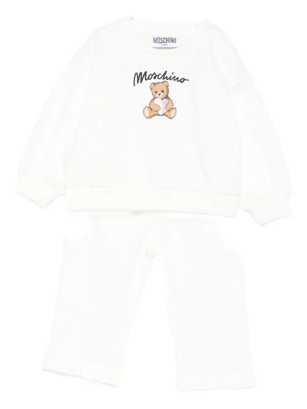 

Спортивный костюм с принтом мишки Moschino Kids, белый