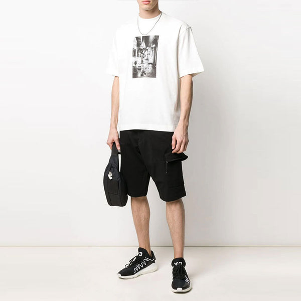 Футболка men's y-3 ss20 photo printing round neck short sleeve white Adidas, белый — фото 4