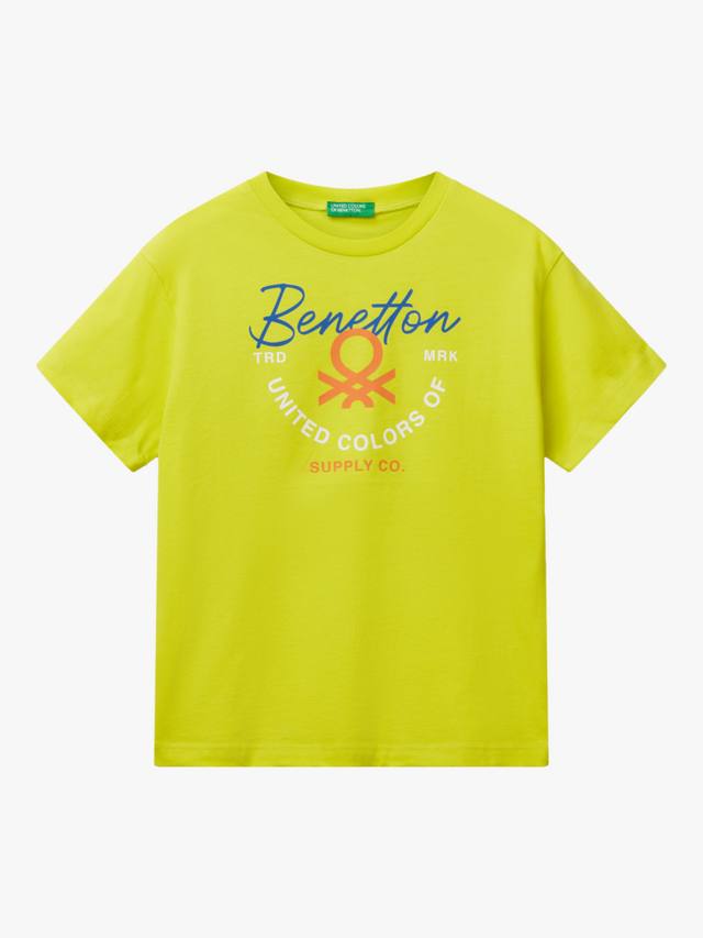 

Детская хлопковая футболка с коротким рукавом и круглым вырезом Benetton