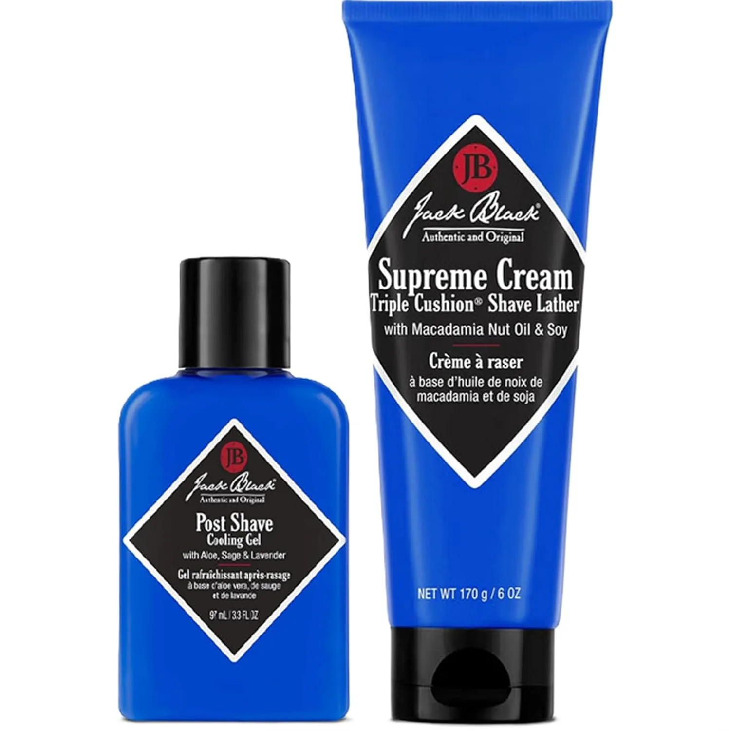 Jack Black Supreme Cream Triple Cushion крем для бритья, 177 мл + Jack Black Post Shave Cooling гель после бритья, 98 мл