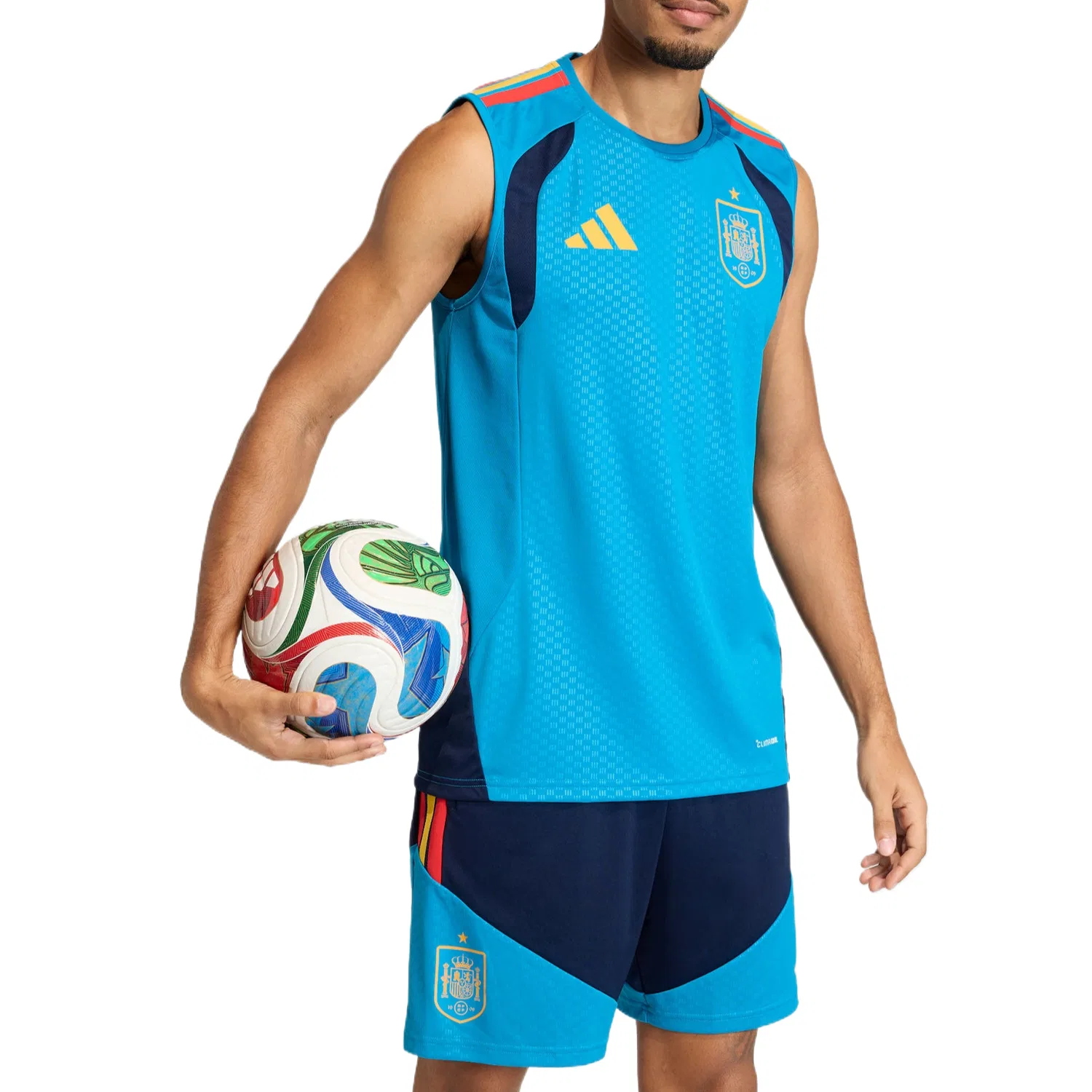 Топ-майка мужская бирюзовая Adidas — фото 4