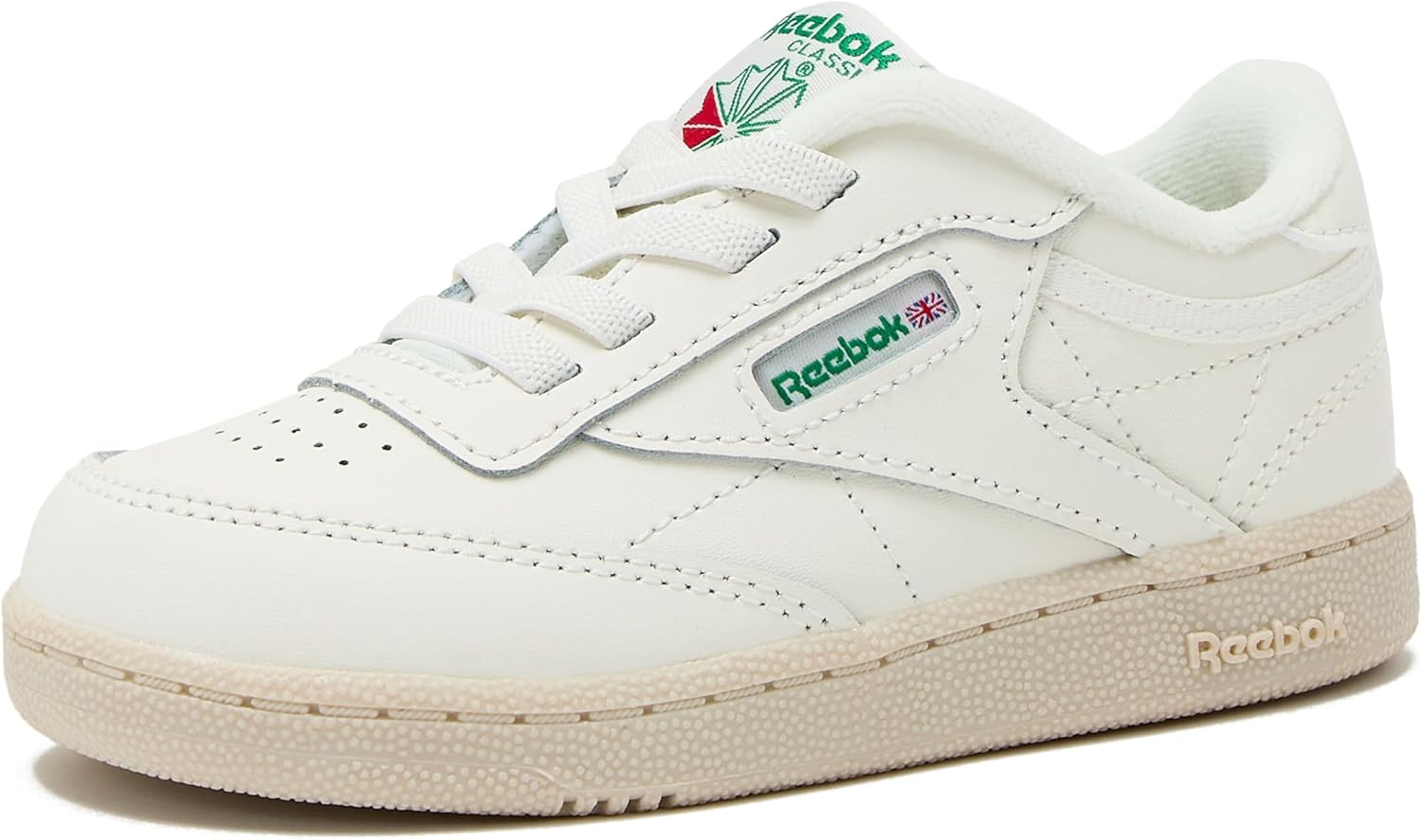 

Кроссовки Reebok Club C для девочек и мальчиков, унисекс, для малышей, детей младшего или старшего возраста, Toddler Chalk/Glen Green