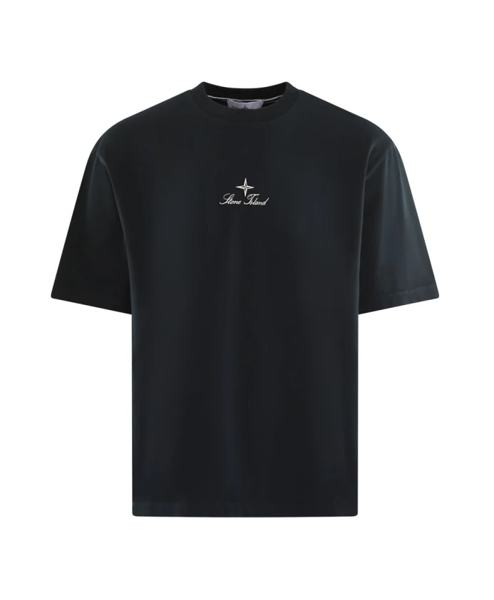 

Футболка свободного кроя из чесаного хлопка Stone Island, синий