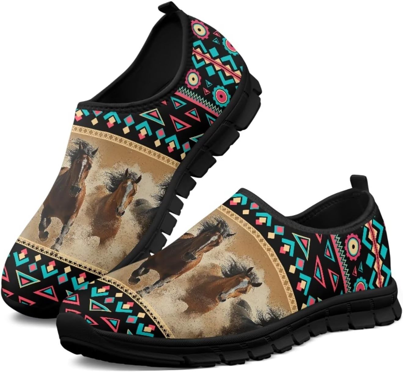 

Кроссовки Binienty для мужчин и женщин, Tribal Ethnic Western Horse