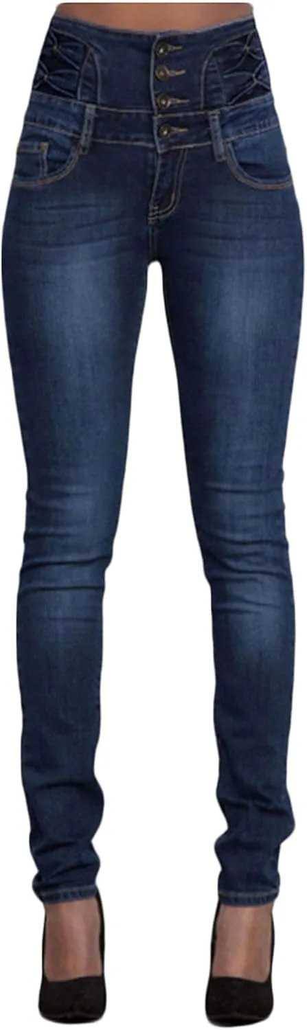 

Джинсы женские High Waist Slim Elastic Dressnu