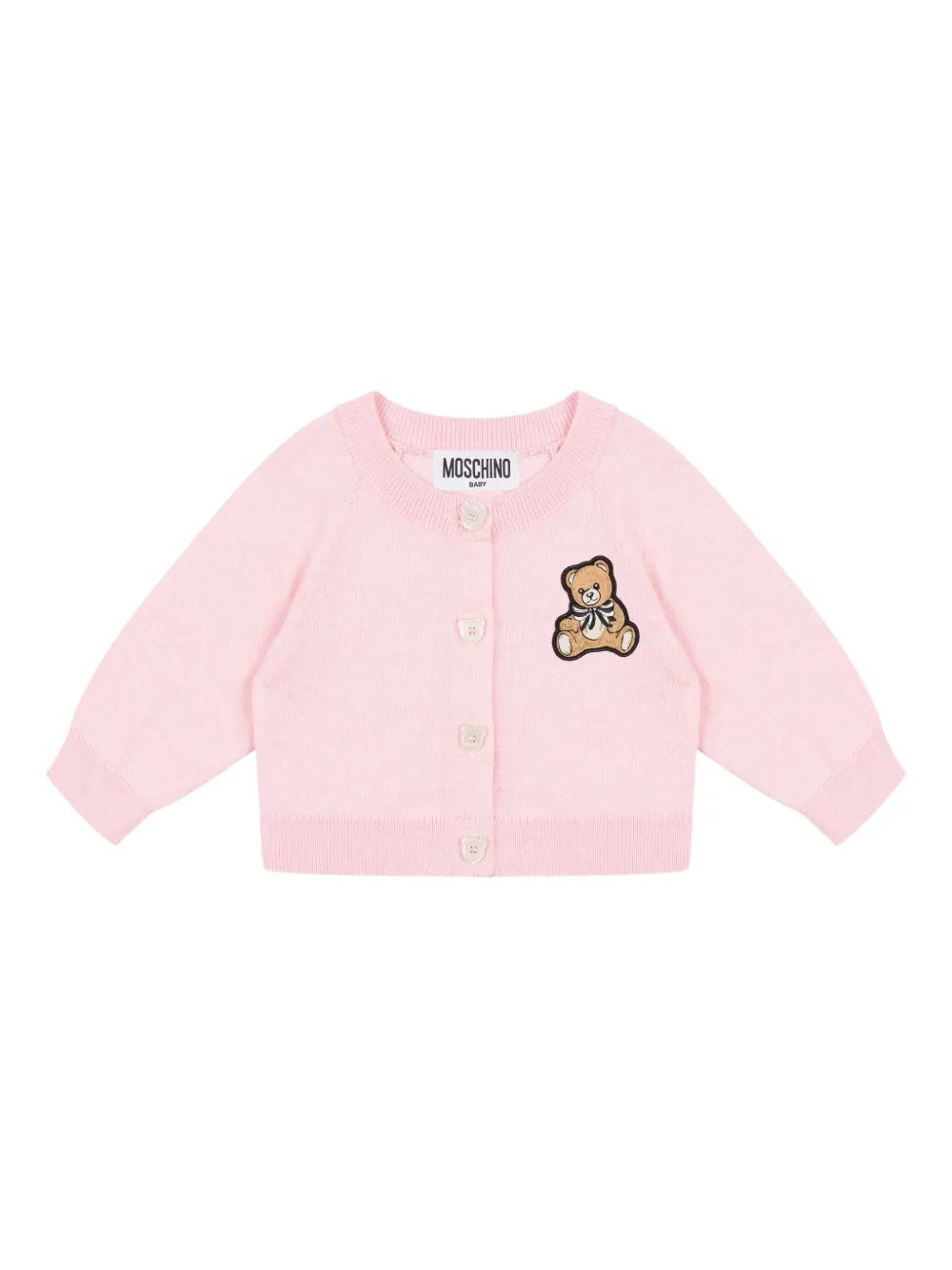 

Кардиган с вышивкой Moschino Kids, розовый