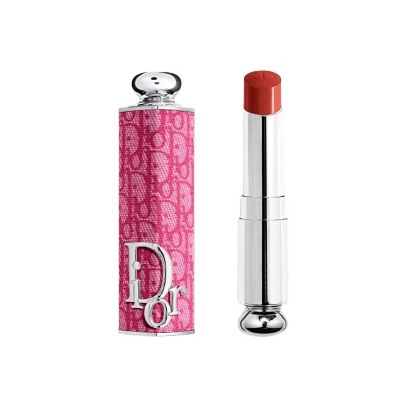 DIOR Блеск для губ Enchanting Lipstick Classic Fuchsia Print Edition, Two-Piece Set: Classic Fuchsia Print Lipstick Case+Enchanting Lipstick Refill #740 SADDLE Maple Leaf Dirty Orange