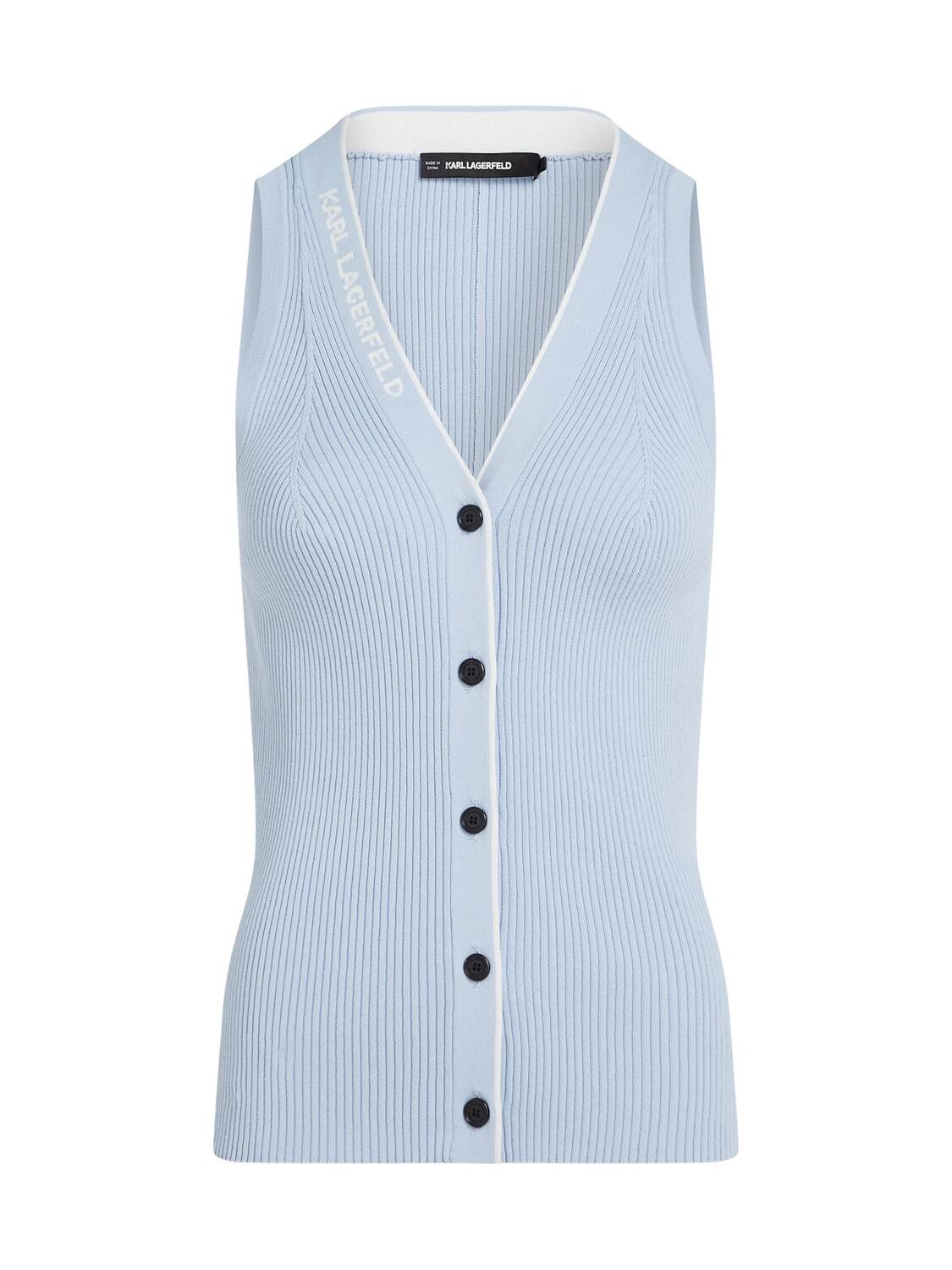 

Karl Lagerfeld Вязаный жилет в светло-голубом цвете
