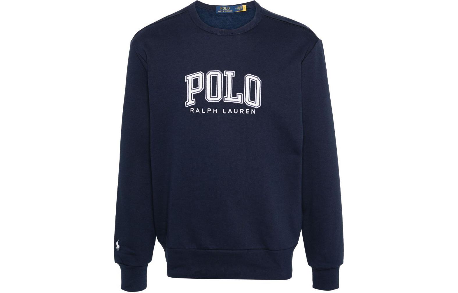 Свитшот из хлопкового микса с вышитым логотипом Polo Ralph Lauren, синий — фото 3