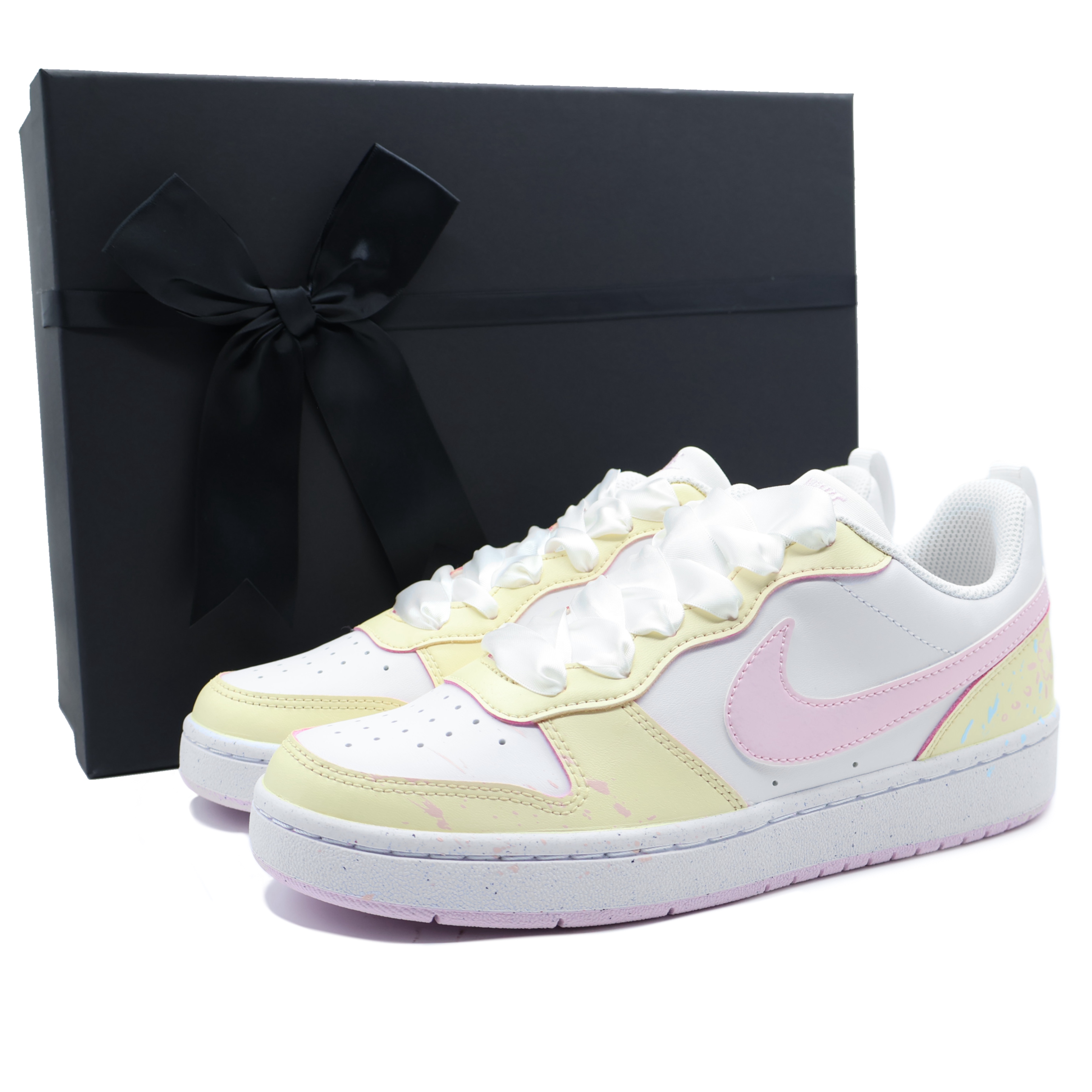 

Кроссовки Nike Court Borough Skateboarding Shoes Women's Low-top Yellow/pink/white, светло-желтый