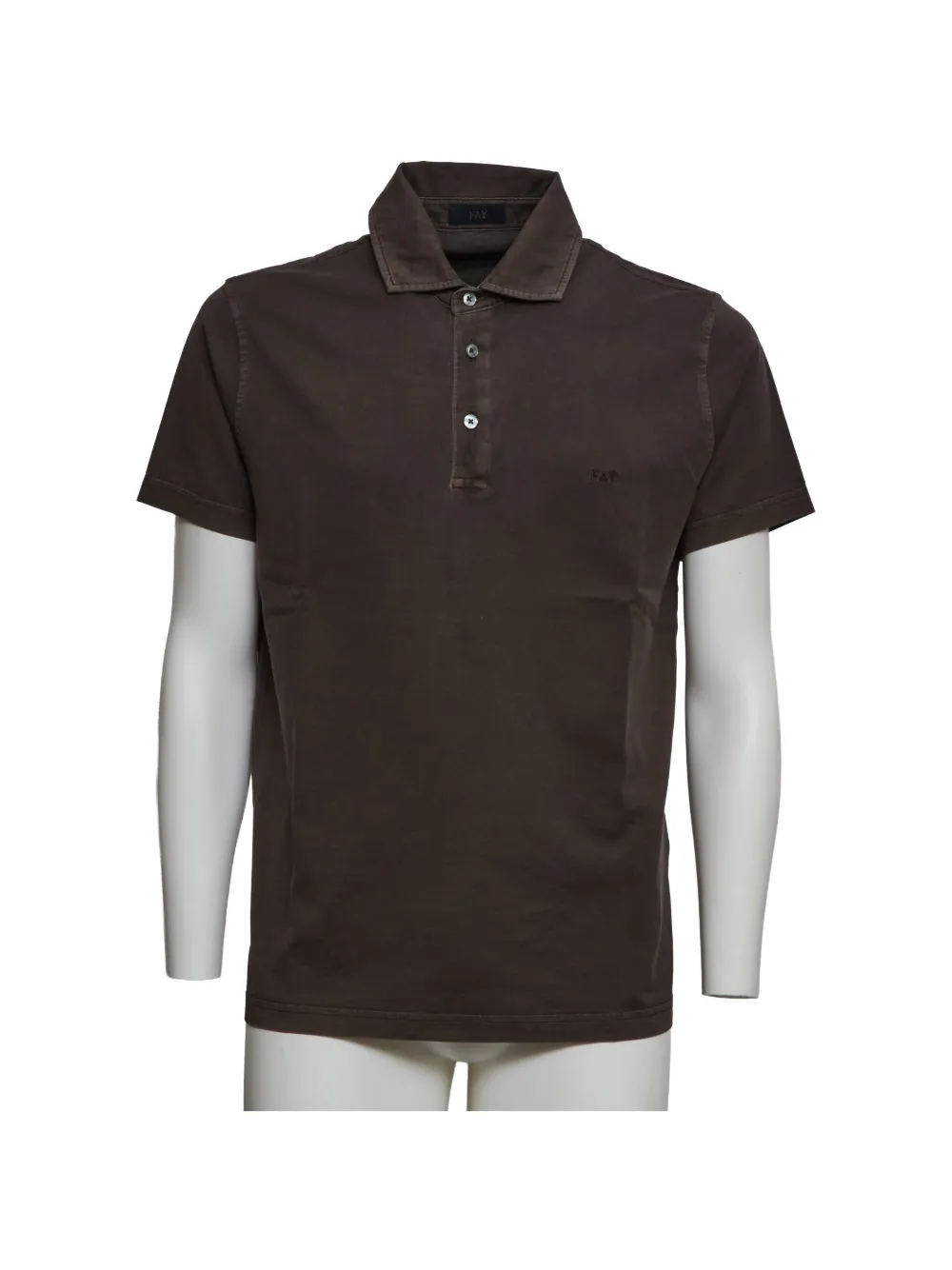 

Поло с вышитыми деталями Fay, коричневый