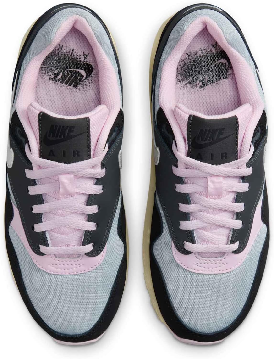 Кроссовки Nike Air Max 1 для мальчиков, белый/черный/розовый — фото 4