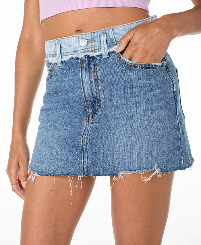 

Мини-юбка Sereia Two-Wash Denim с бахромой по низу Roxy, синий