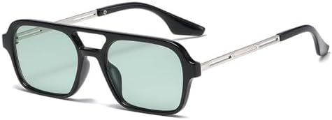 

Ретро-солнцезащитные очки с двойной перемычкой для женщин, модные градиентные очки, трендовые очки с ажурным леопардовым принтом синего цвета для мужчин MTZJH, Black Green