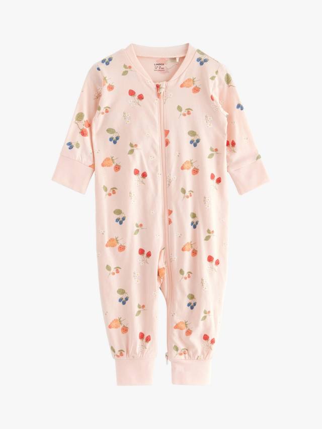 

Детский комбинезон для сна из органического хлопка Berries Lindex, Light Pink