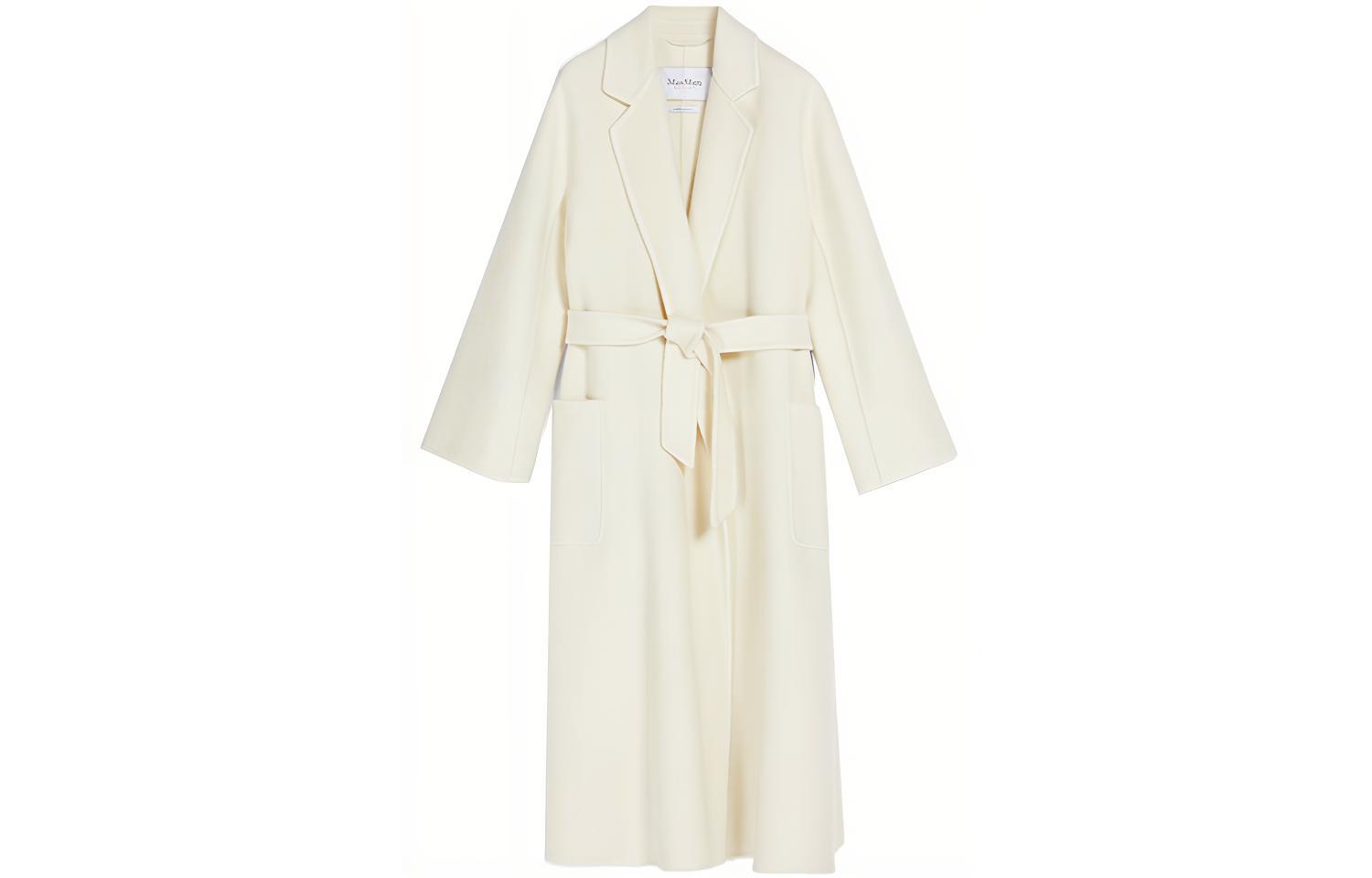

MaxMara Лакированное пальто женское белое, White