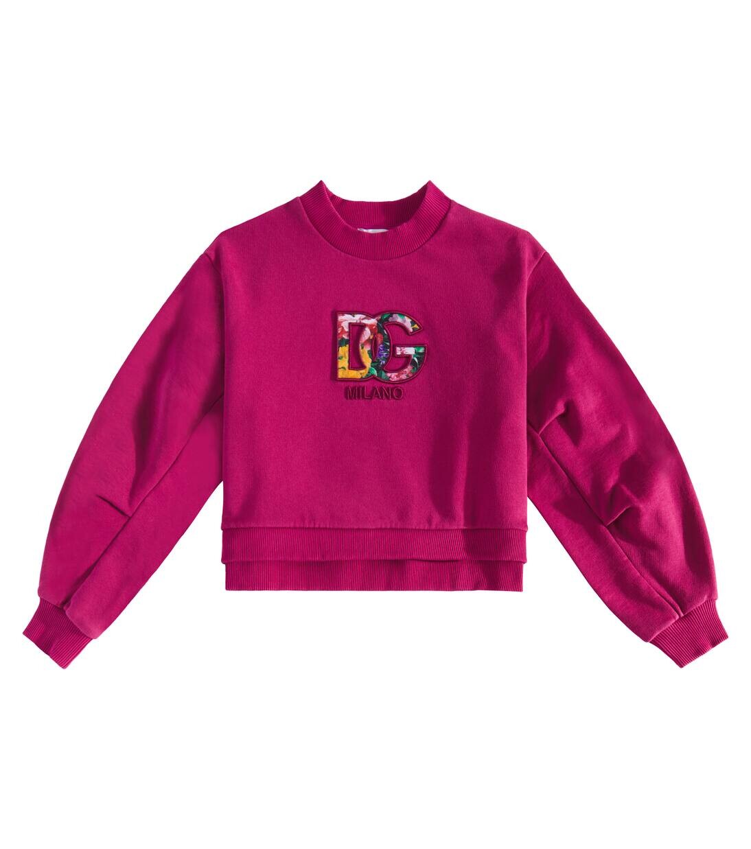 

Толстовка из хлопкового джерси с вышивкой DG Dolce&Gabbana Kids, цвет vinaccia chiaro