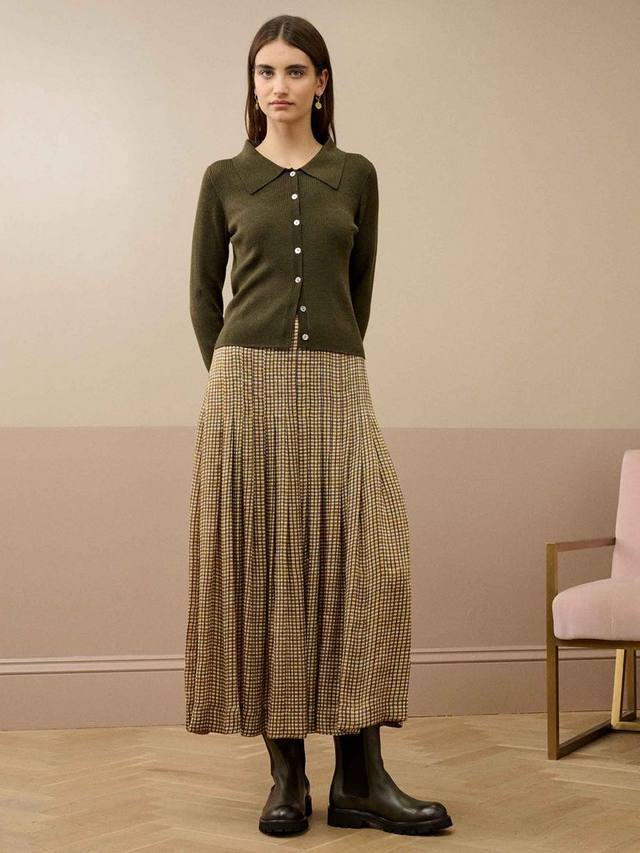 

Кюпро сатиновая юбка макси в клетку Brora