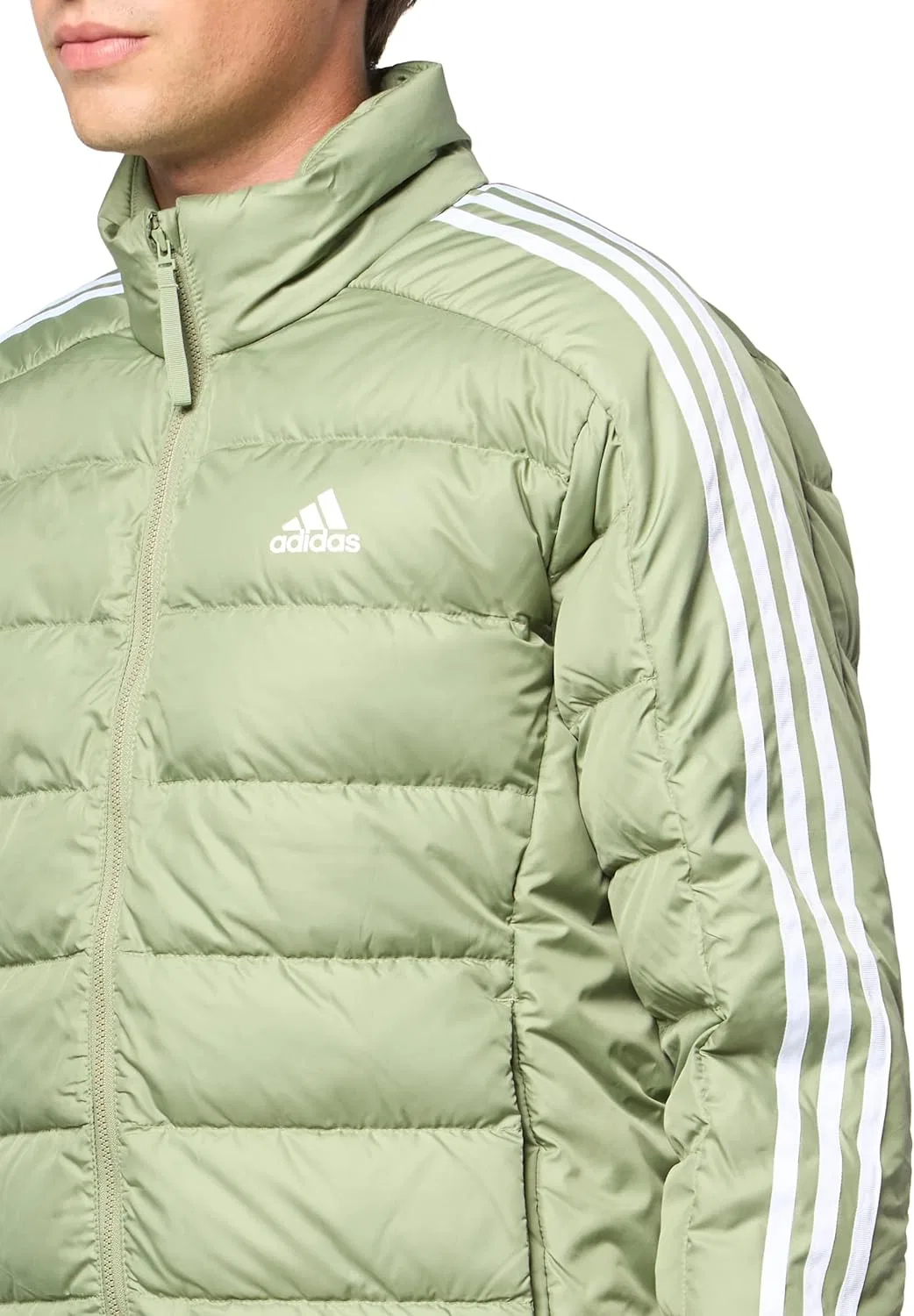 Куртка adidas Essential 3-полосная Light Down, Tent Green — фото 3