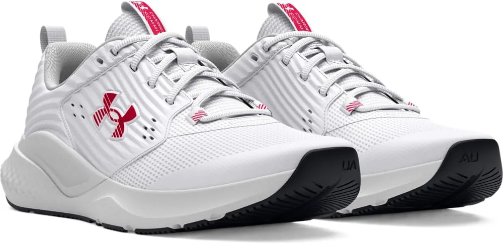 Мужские кроссовки для кросс-тренинга Under Armour Charged Commit Trainer 4 4e, белый/серый/красный — фото 2