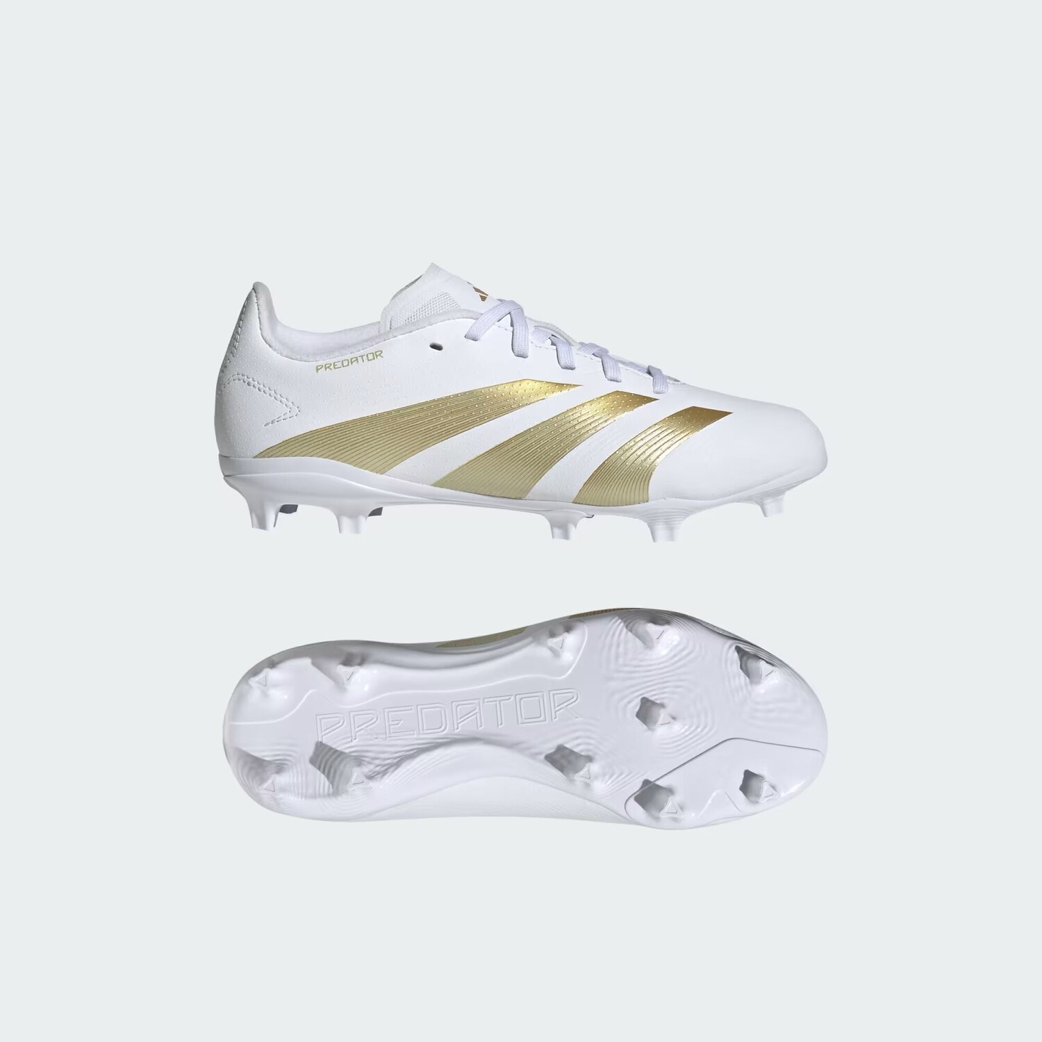 

Футбольные бутсы Predator League с твердым покрытием Adidas, цвет Cloud White/Gold Metallic/Sandy Beige Met