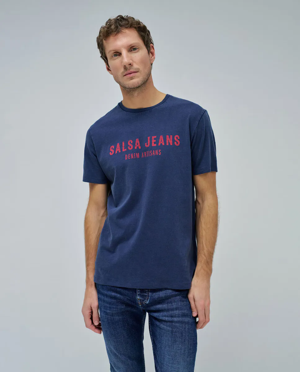 

Мужская футболка с брендингом Salsa Jeans, синий