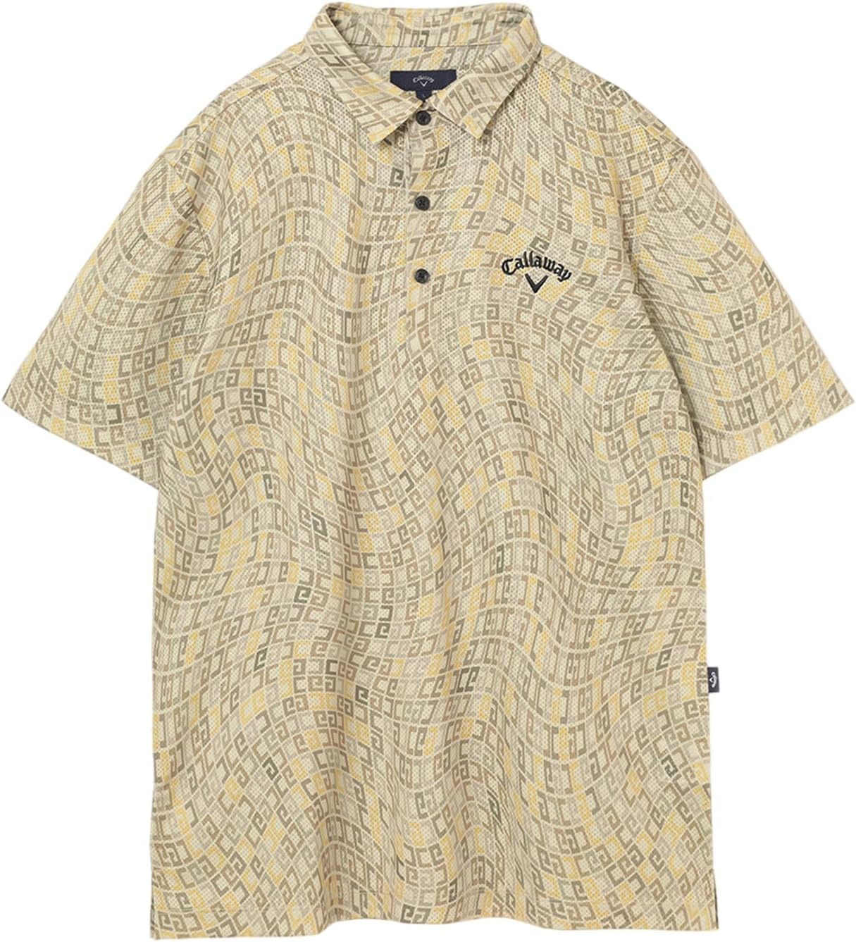 

Мужская поло-рубашка Callaway C25134120 с коротким рукавом (впитывающая пот, быстросохнущая, с текстурированной сеткой) / для гольфа, бежевый