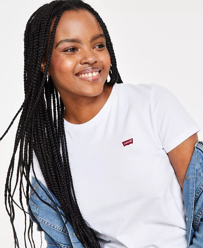 Женская футболка с круглым вырезом The Perfect из хлопка Levi's, белый — фото 3