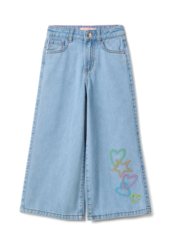 Широкие джинсы-клеш с вышивкой Ovs, Light Blue