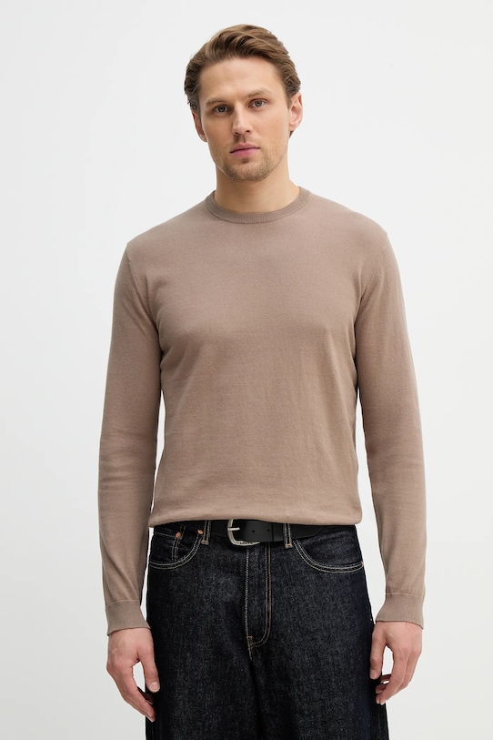 

Хлопковый свитер United Colors of Benetton, коричневый