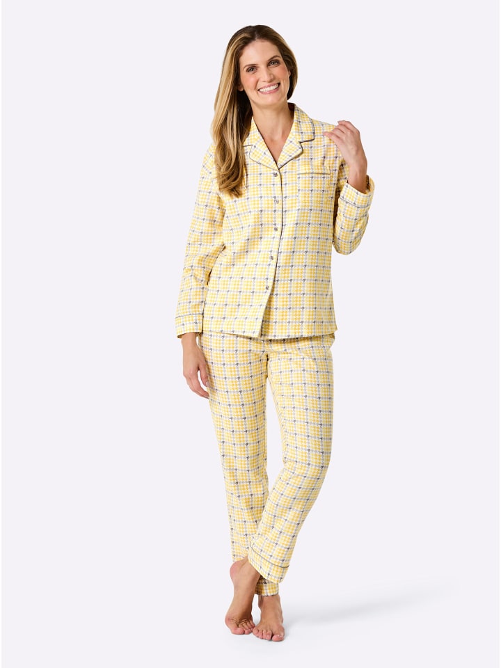 

WITT WEIDEN Пижама в клетку желто-серого цвета