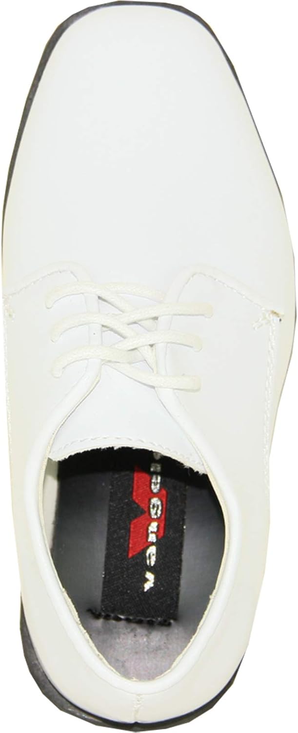 Детские туфли VANGELO Boy Kid Dress Shoe Oxford на шнуровке, лоферы без шнурков, смокинговые туфли для выпускного, школьной формы, свадеб и официальных мероприятий, размеры от малышей до больших детей, белый — фото 2
