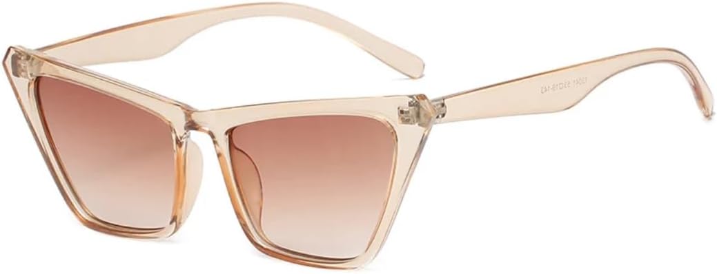 

Винтажные солнцезащитные очки «кошачий глаз» для женщин, модные панк-очки класса люкс с градиентным переходом цвета, сексуальные женские очки, защита от УФ-излучения UV400 TVTBBVV, Clearbrown-brown