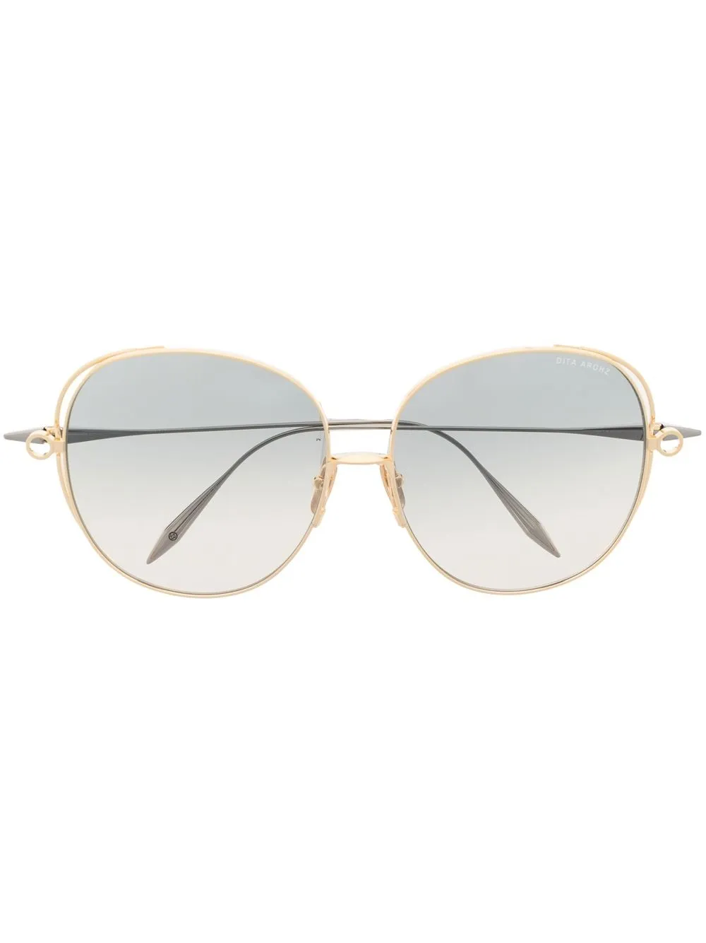 

Солнцезащитные очки в массивной круглой оправе Dita Eyewear, золотой