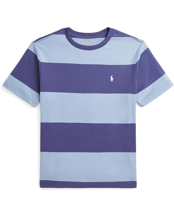 

Футболка Polo Ralph Lauren Kids Striped Cotton Jersey Tee, цвет Chambray Blue/Classic Blue