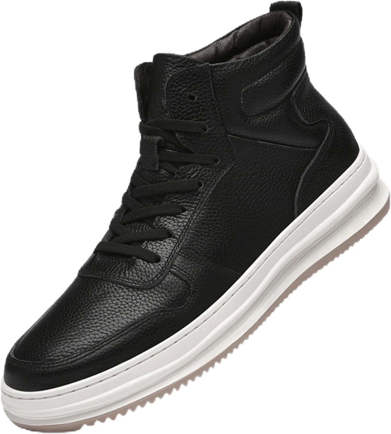 

Мужские кроссовки из кожи, повседневные прогулочные туфли, настоящая кожа, противоскользящие, износостойкие, модные кроссовки Laximu, черный