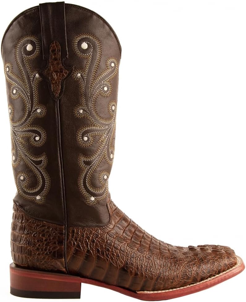 

Мужские повседневные ботинки Ferrini Italia Stampede с квадратным носком и крокодиловым принтом, средний голень - черные