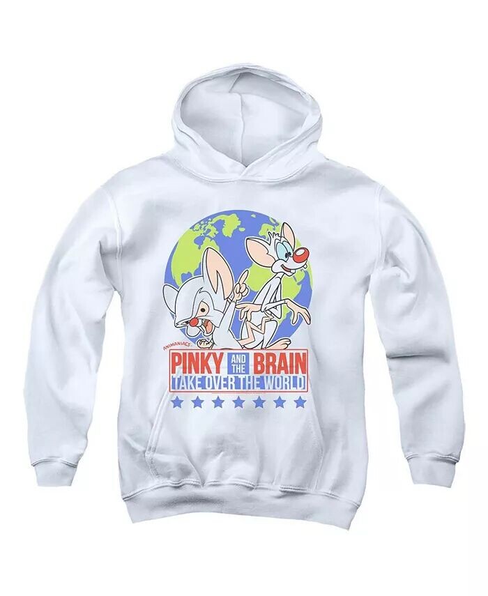 

Толстовка с капюшоном для мальчиков и молодежи Pinky And The Brain, белый