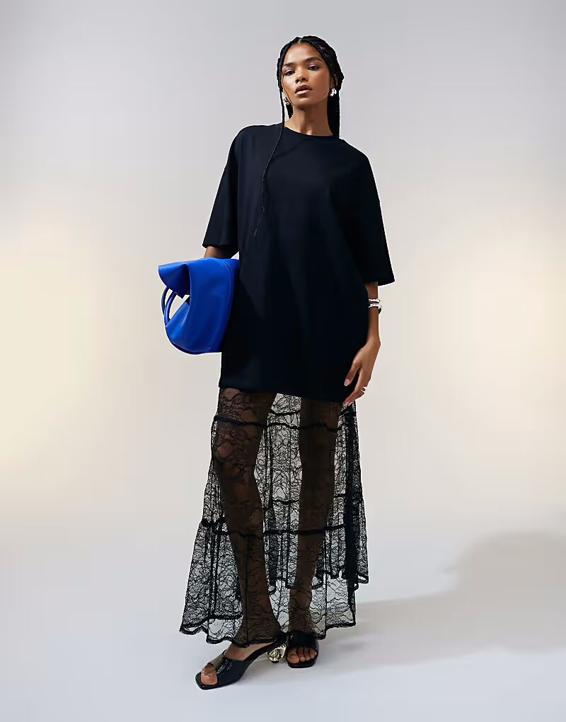 

Длинная футболка оверсайз ASOS DESIGN черного цвета
