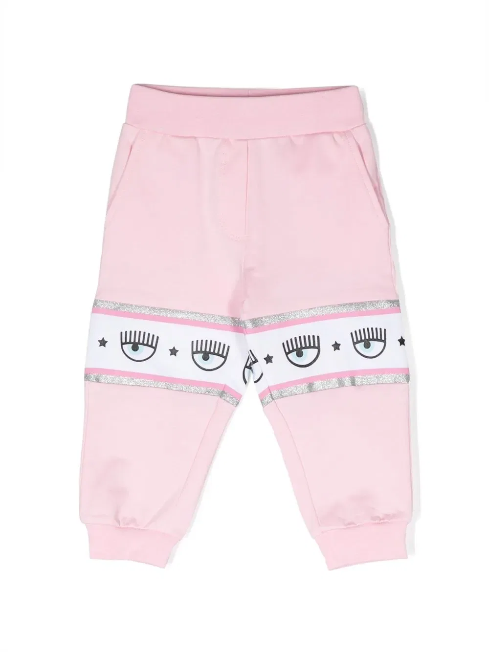 Хлопковые спортивные штаны, похожие на глаза Chiara Ferragni Kids, розовый