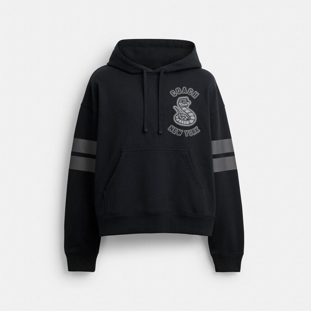 

Худи Coach New Year Hoodie With Snake Graphic, черный