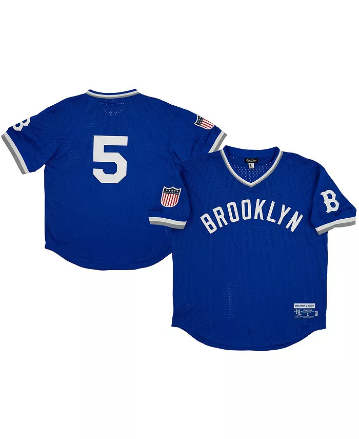 

Мужская футболка-поло #5 Royal Distressed Brooklyn Royal Giants с V-образным вырезом, реплика сетчатой майки Rings & Crwns