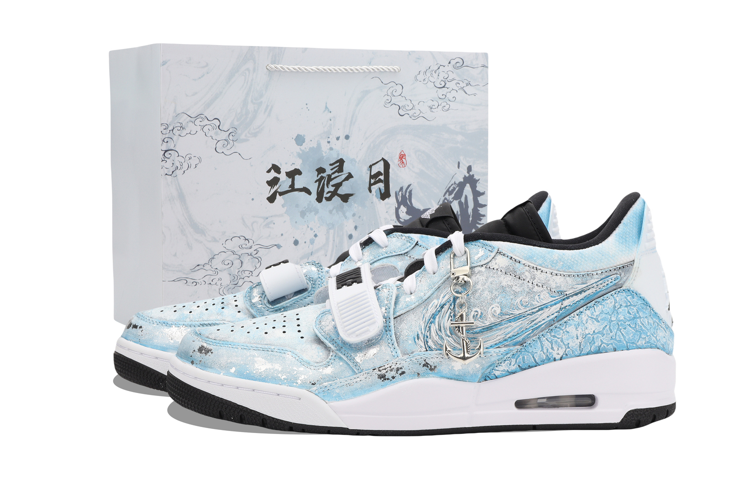 

Legacy 312 Jiangjin Moon, Shopping Bag Cushioning, Wear Resistant Low top Vintage Basketball Shoes Unisex Jordan, sky синий