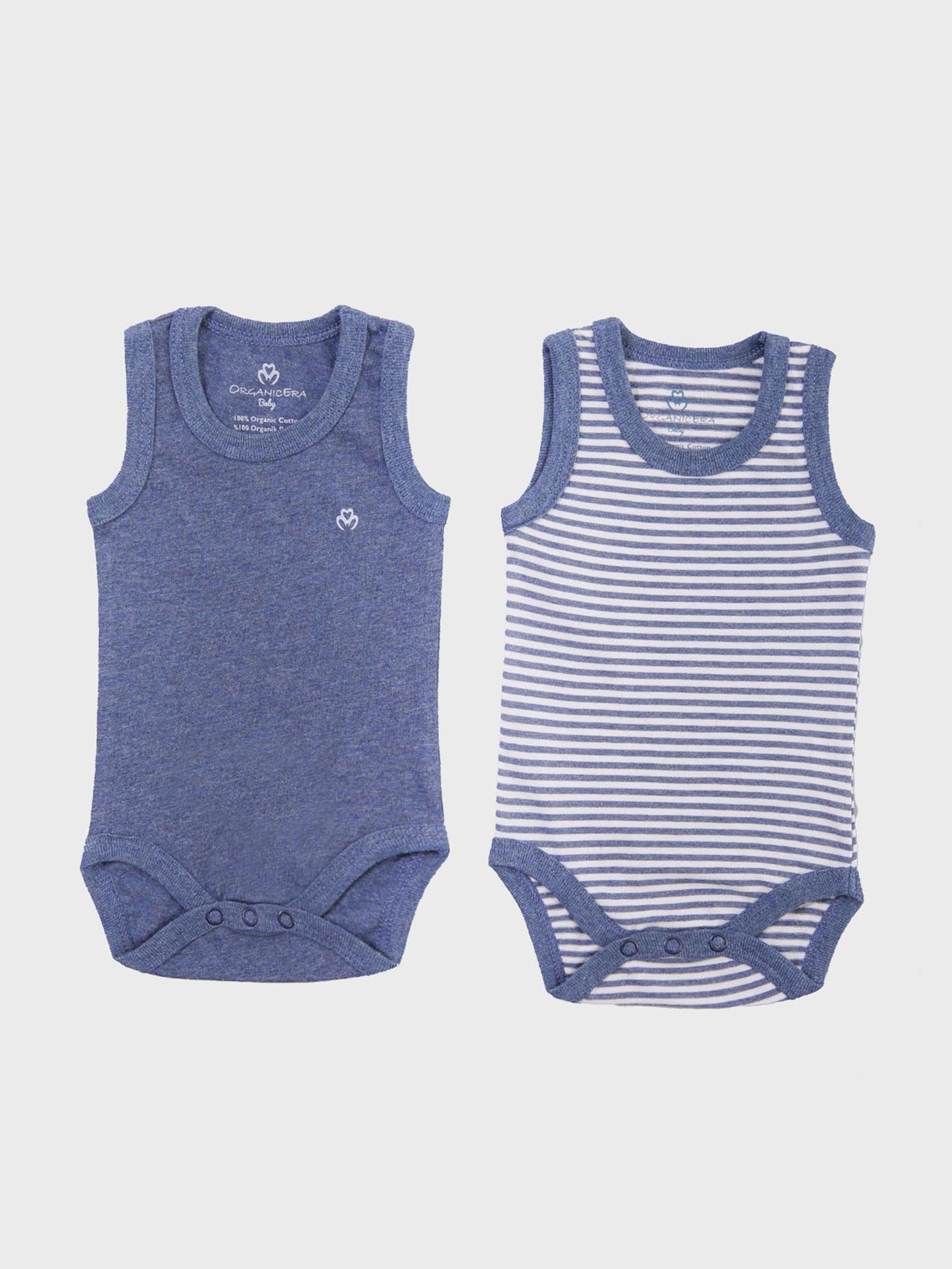 OrganicEra Комбинезон/боди 'Organic Newborn Baby Sleeveless Bodysuit,2 pcs Set' в цвете индиго — фото 2