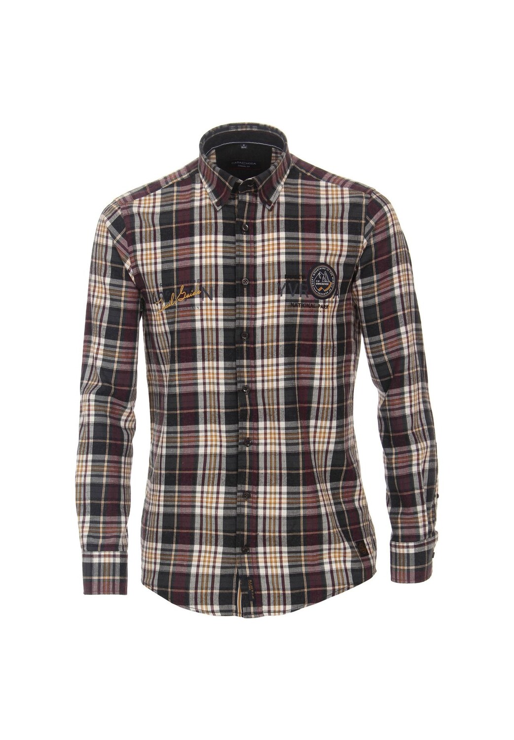 

Мужская фланелевая рубашка повседневного кроя в клетку CASAMODA, серый