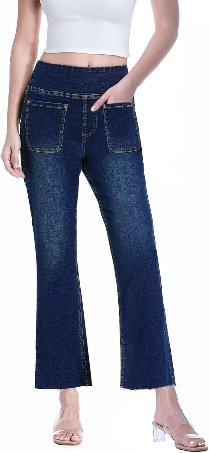 

Кроп джинсы для женщин, Stretchy High Waisted Chasehot