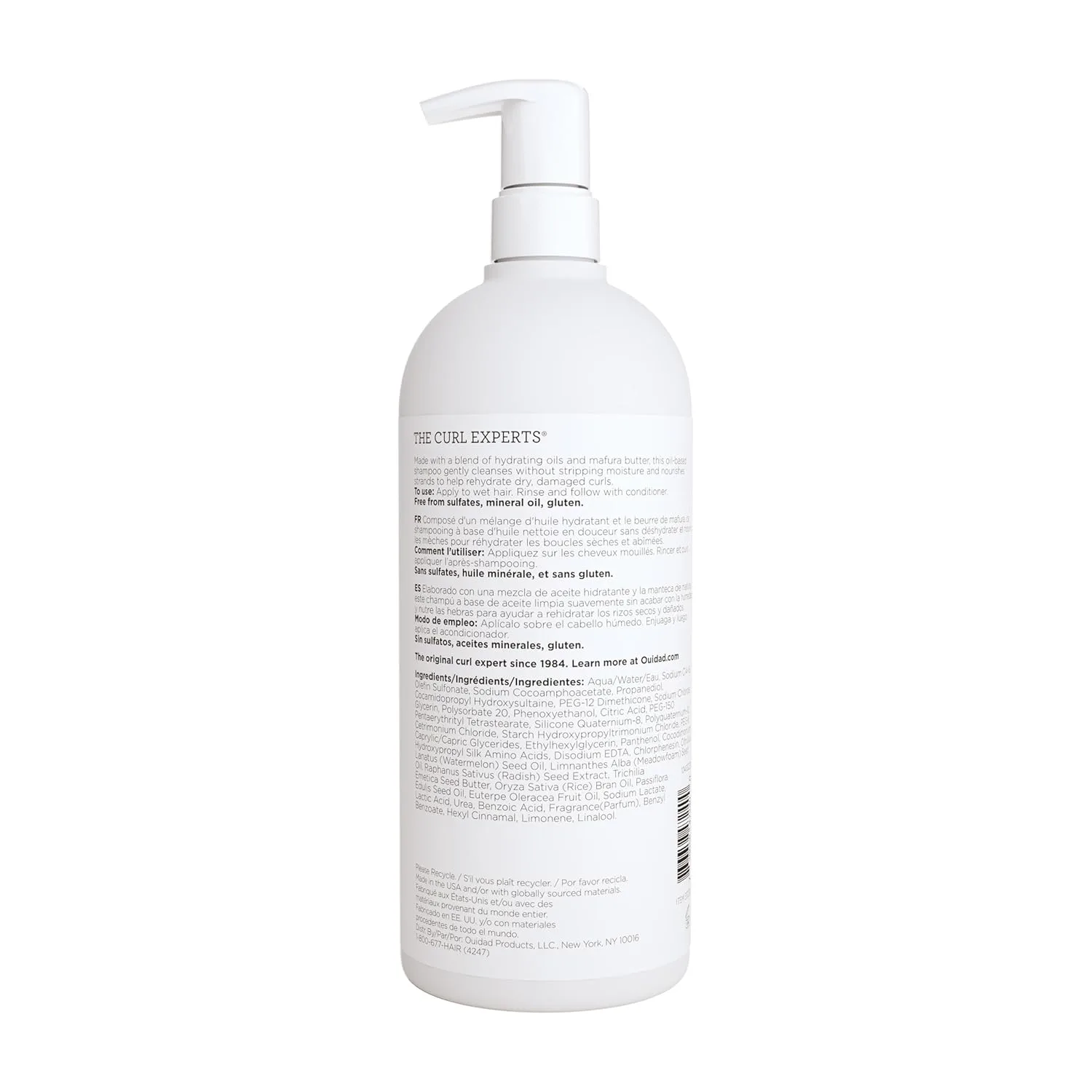 Ouidad Moisture Lock Ultra Nourishing Cleansing Oil Шампунь для кудрявых волос - мягко очищает, увлажняет и восстанавливает сухие, поврежденные кудри и кожу головы, без сульфатов, для всех типов кудрей 1000 мл (1 шт.) — фото 2
