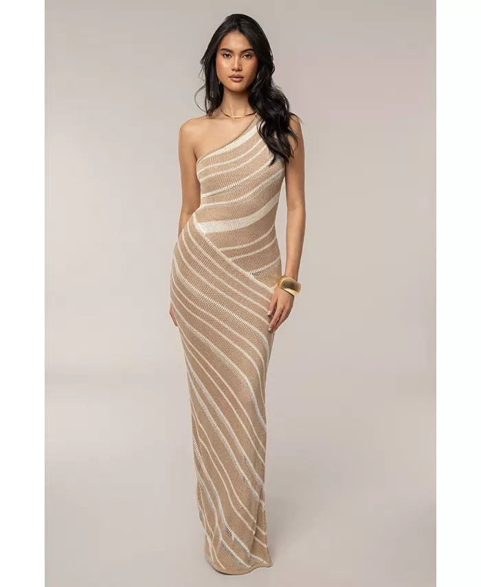 

Женское платье макси Sanibel с драпировкой из трикотажа JLUXLABEL, мультиколор