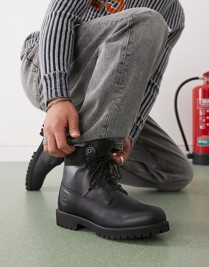 

6-дюймовые ботинки премиум-класса из черной кожи Timberland